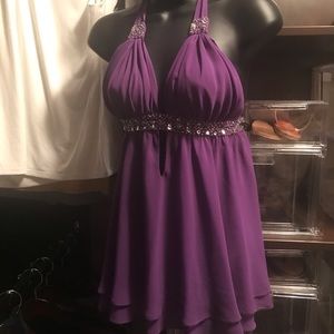 Purple negligee w/beading
